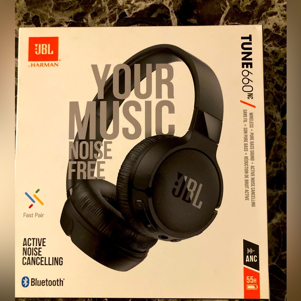 JBL Tune 660NC Active Noise Cancelling Bluetooth Headphones - Black {NWT}